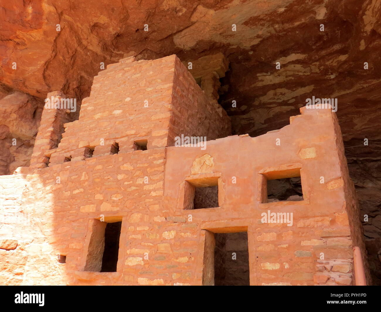 Manitou Cliff dwellings, roter Ziegelstein, Colorado Stockfoto