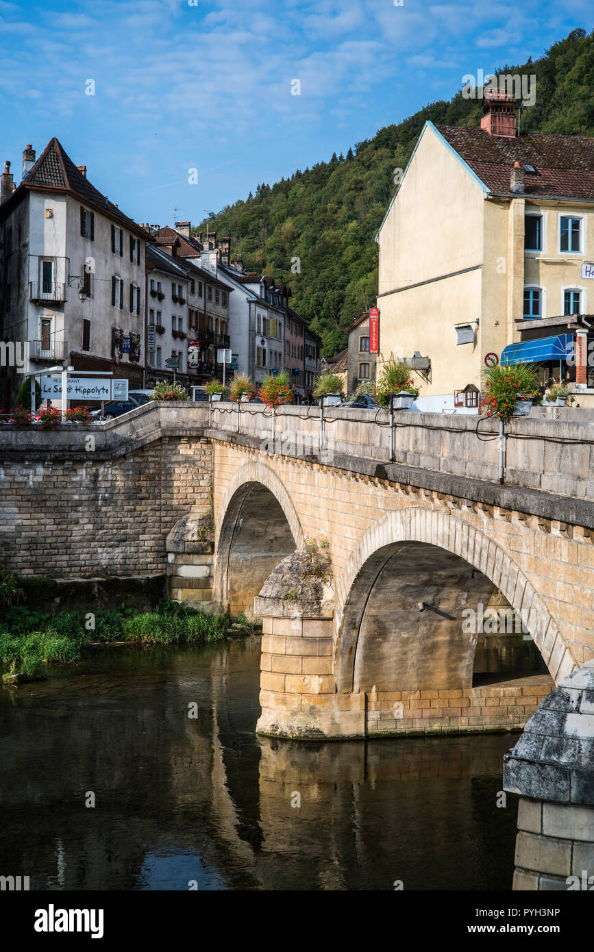 Saint-Hippolyte sur le Doubs, Frankreich, Europa. Stockfoto