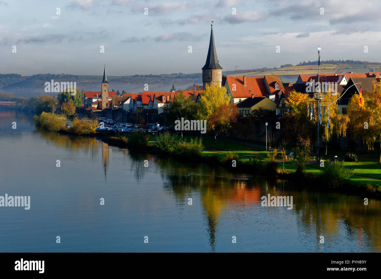 Karlstadt am Main in Unterfranken, Landkreis Main-Spessart, Bayern, Deutschland Stockfoto