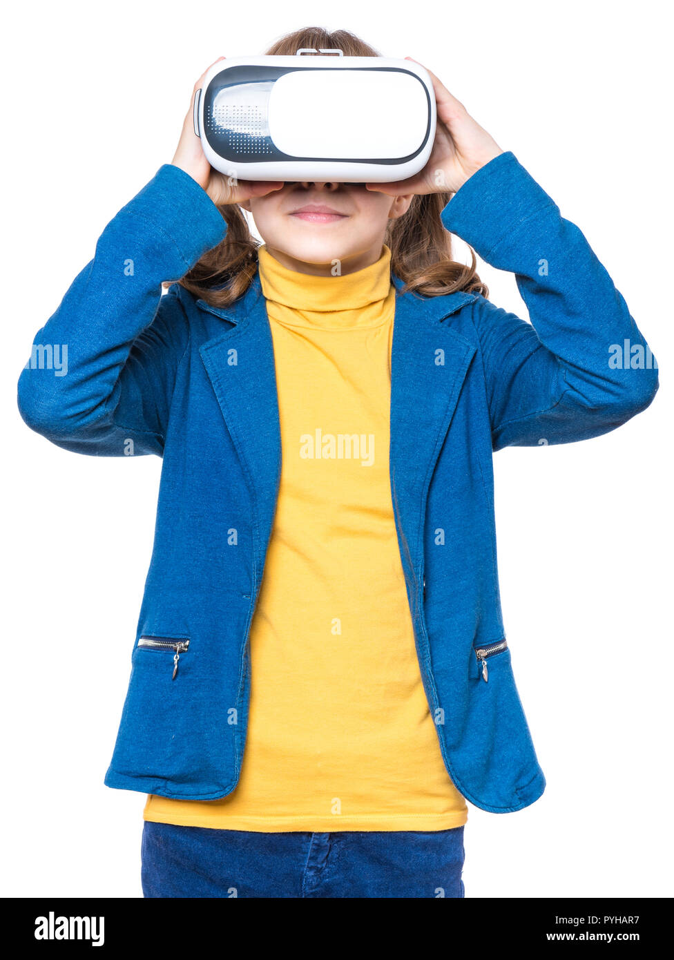 Jugendlich Mädchen mit VR Stockfoto