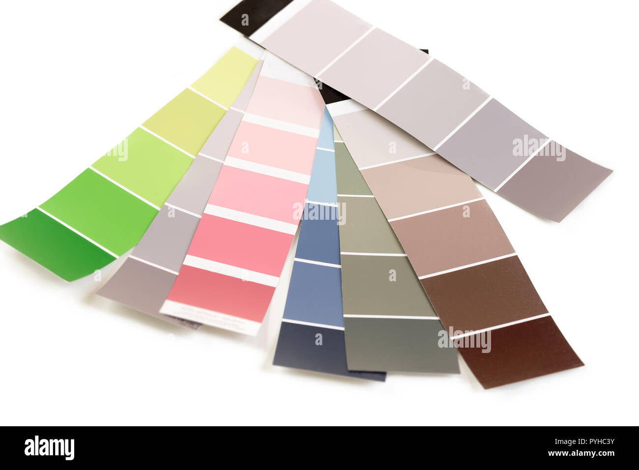 Farbpalette, Proben von verschiedenen Farbe Katalog für das Abtönen Stockfoto