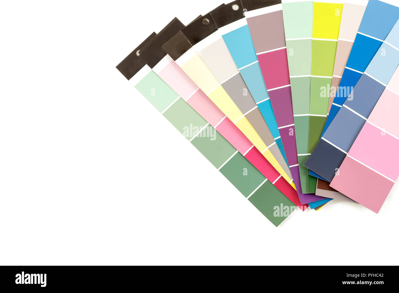 Farbpalette, Proben von verschiedenen Farbe Katalog für das Abtönen Stockfoto