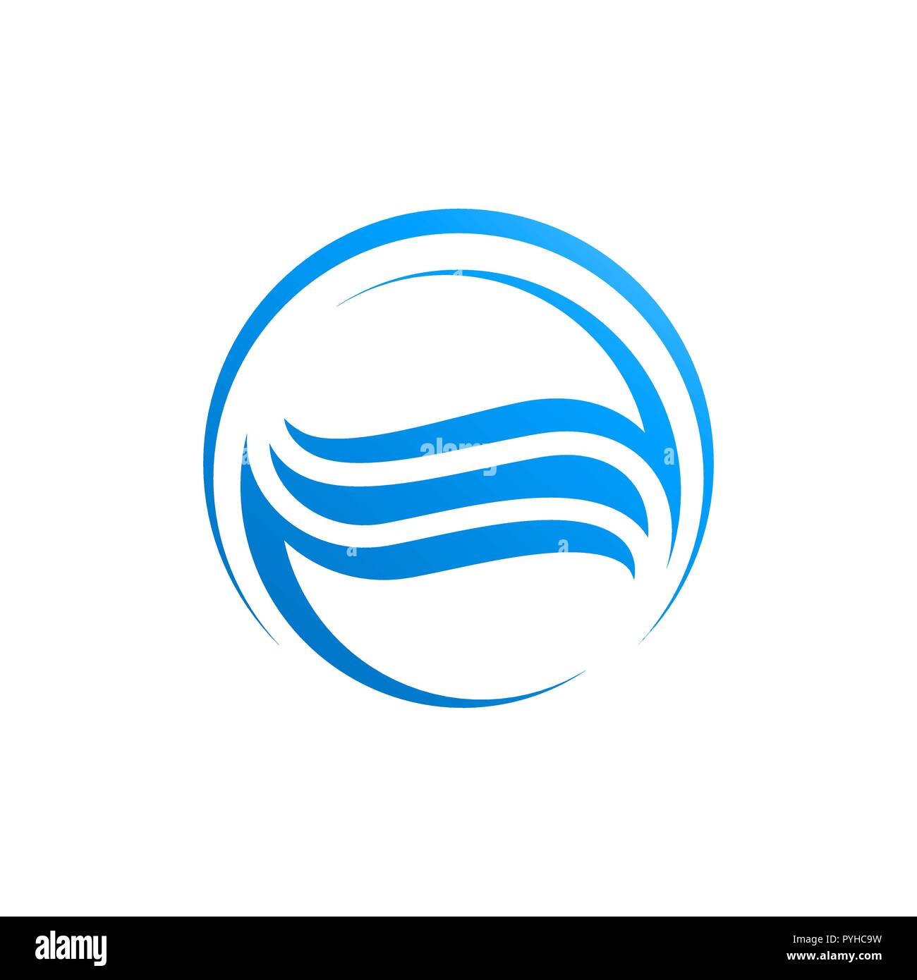 Kreis Wellen Wasser in blauer Farbe logo Vorlage Stock Vektor