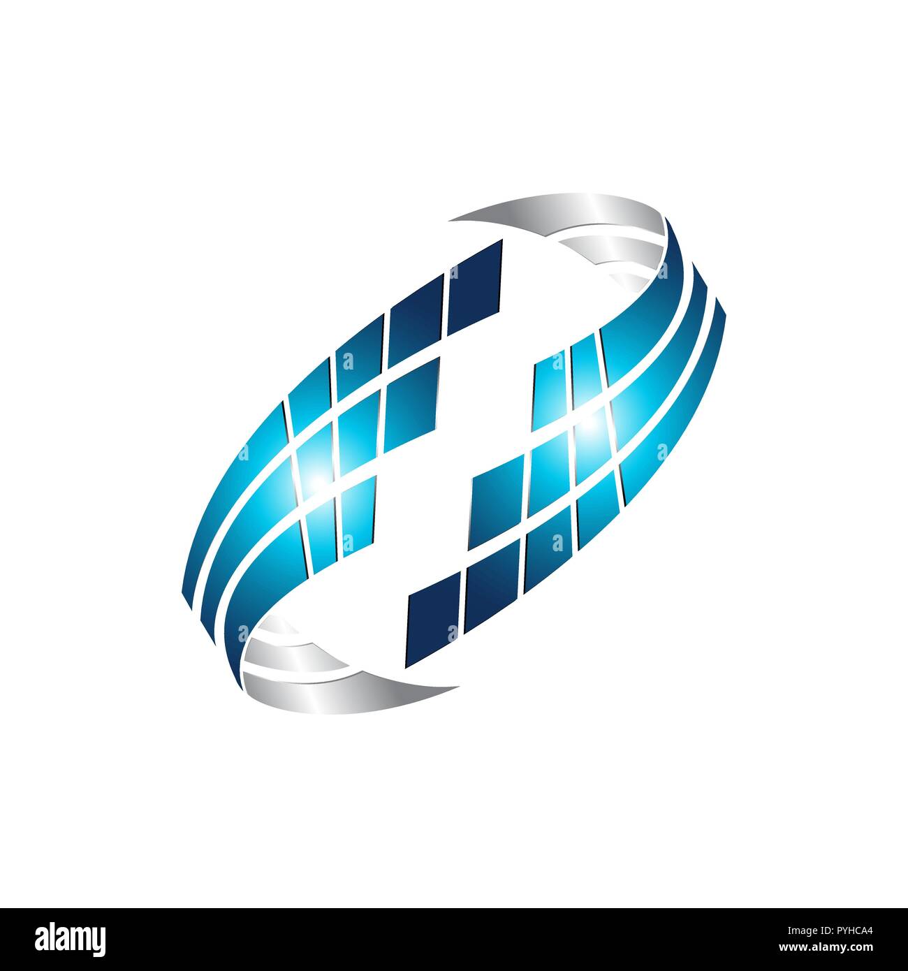 Pixel Technologie Daten Konzept logo Vorlage in blauer Farbe Stock Vektor