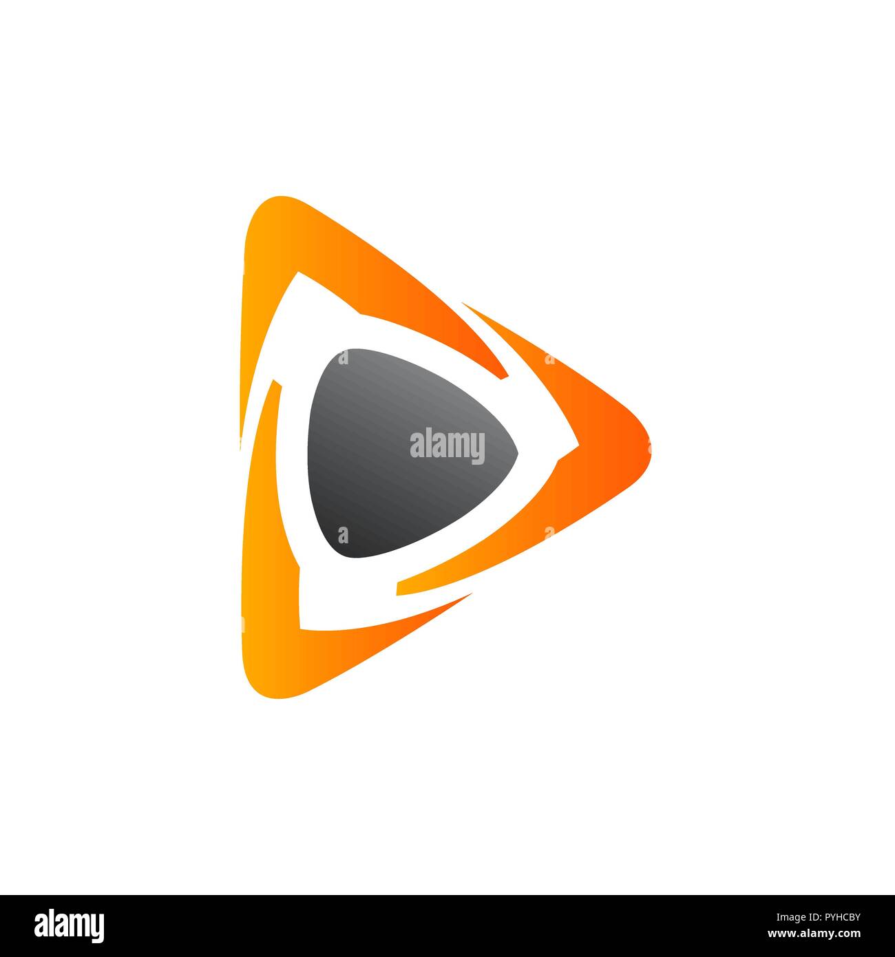 Vektor Symbol wiedergeben. Video application Icon Design vorlage. Musik Player. Line Art. Papier origami Sammlung. Application Icon Design für iOS und Androi Stock Vektor