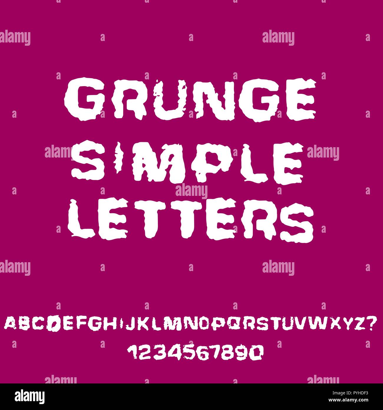 Distressed grunge Alphabet. Stempel Tinte Font. Vector Illustration. Stock Vektor