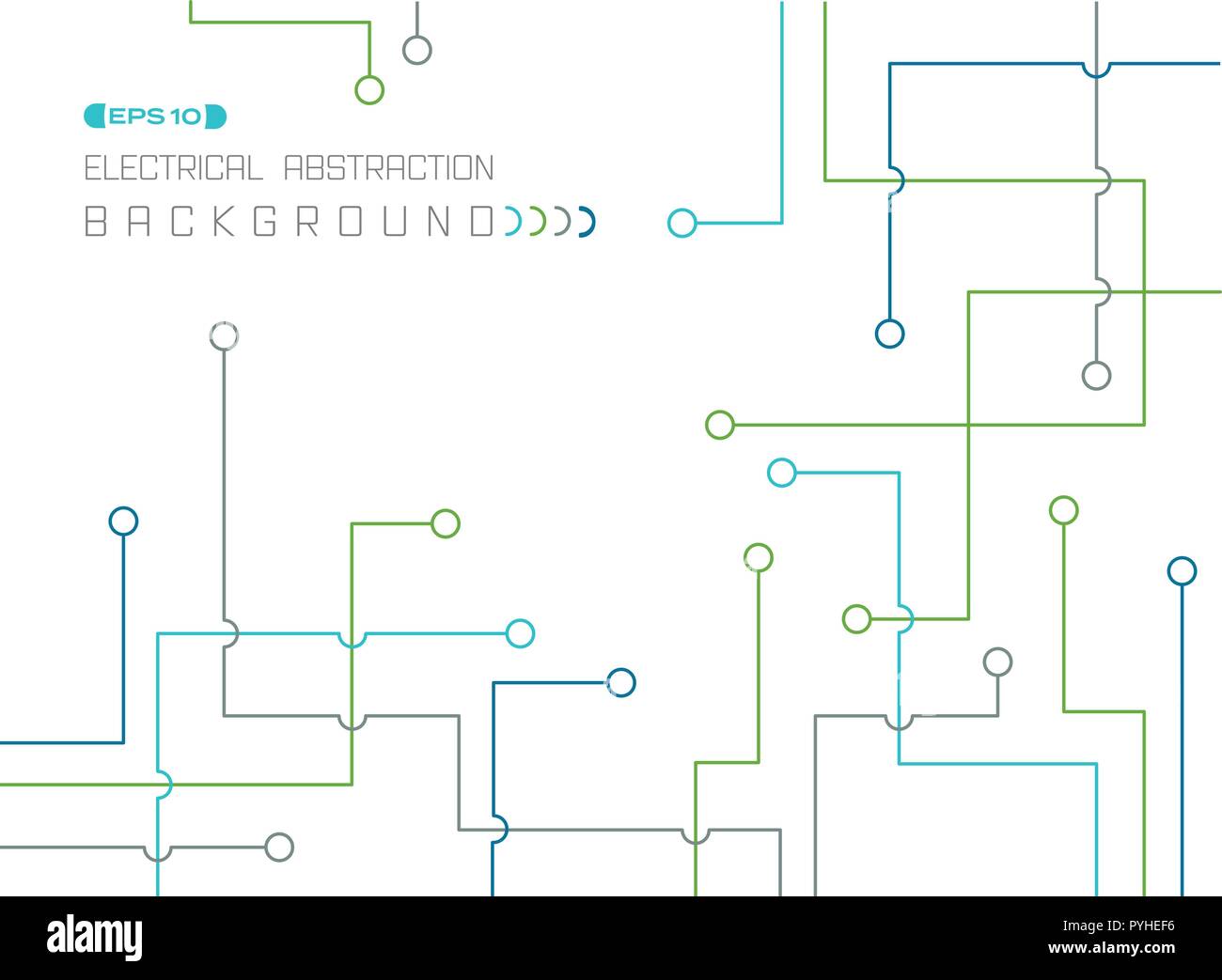 Zusammenfassung von bunten elektrischen Leitungen Muster Hintergrund, Vector EPS 10. Stock Vektor