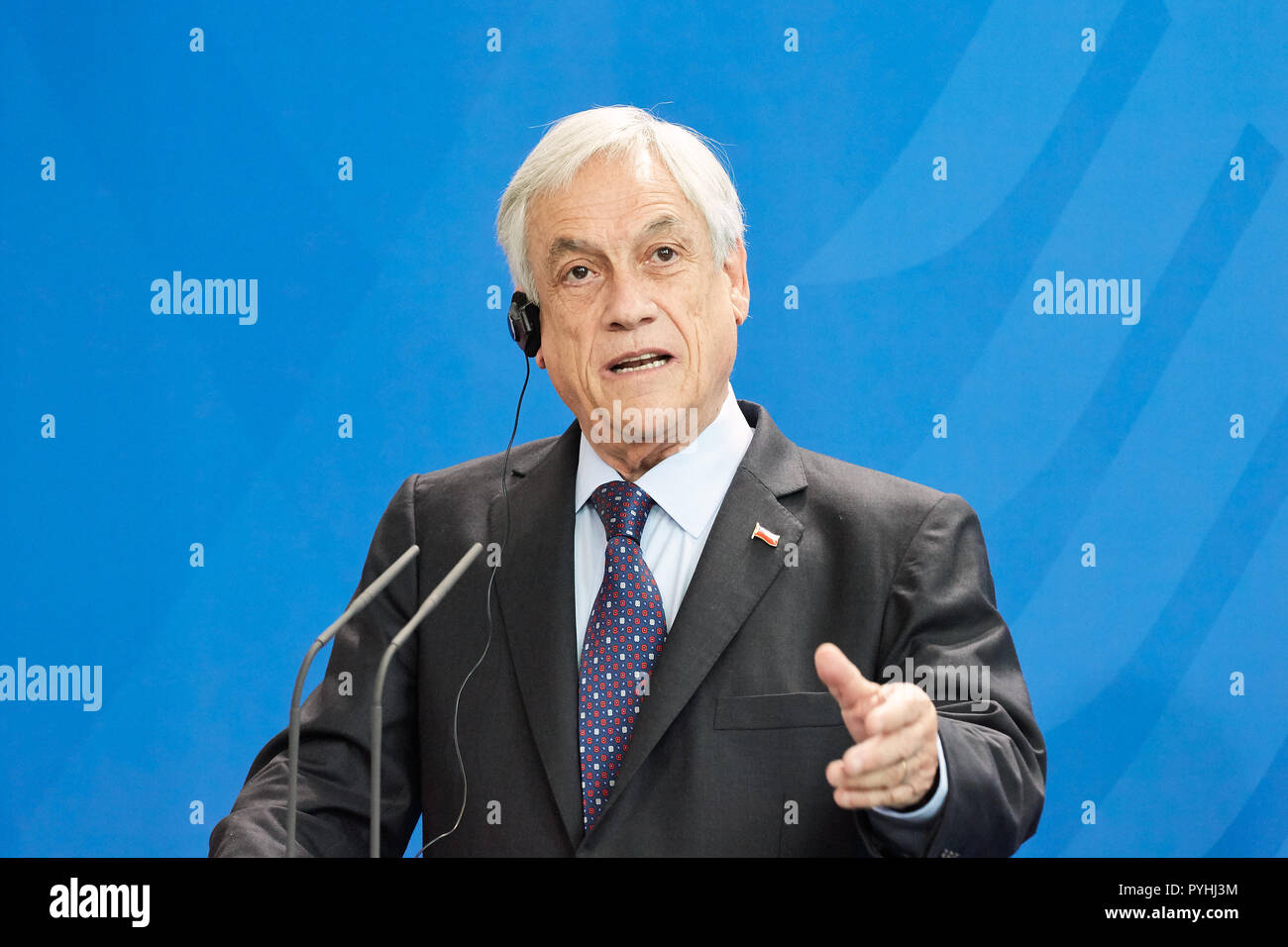 Berlin - der Präsident der Republik Chile, Sebastián Pinera. Stockfoto