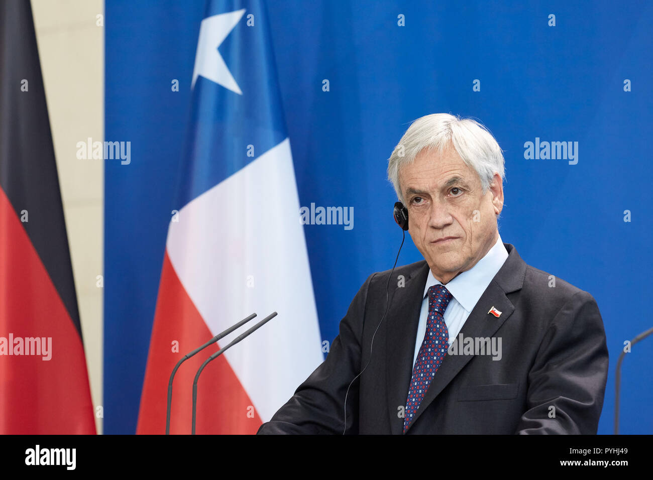 Berlin - der Präsident der Republik Chile, Sebastián Pinera. Stockfoto