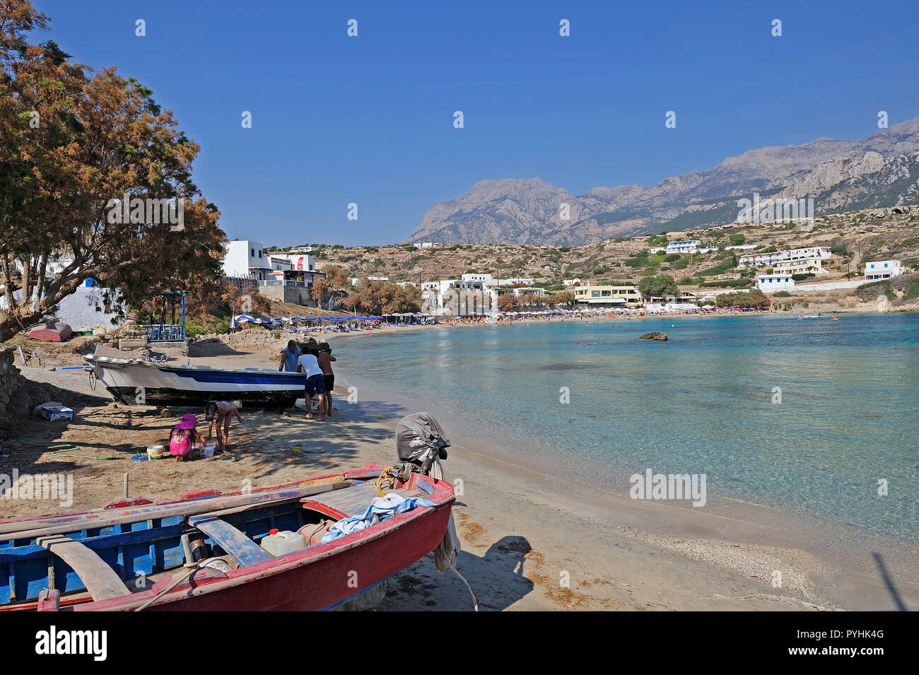 Griechenland, Karpathos Küstenort Lefkos Stockfoto