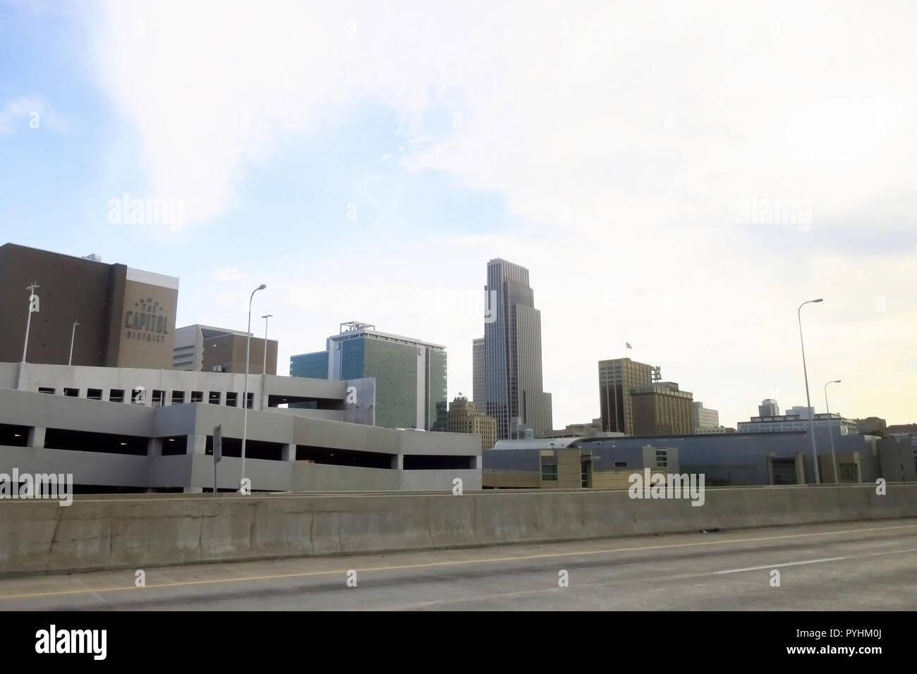 Skyline von St, Louis von der Autobahn. Stockfoto