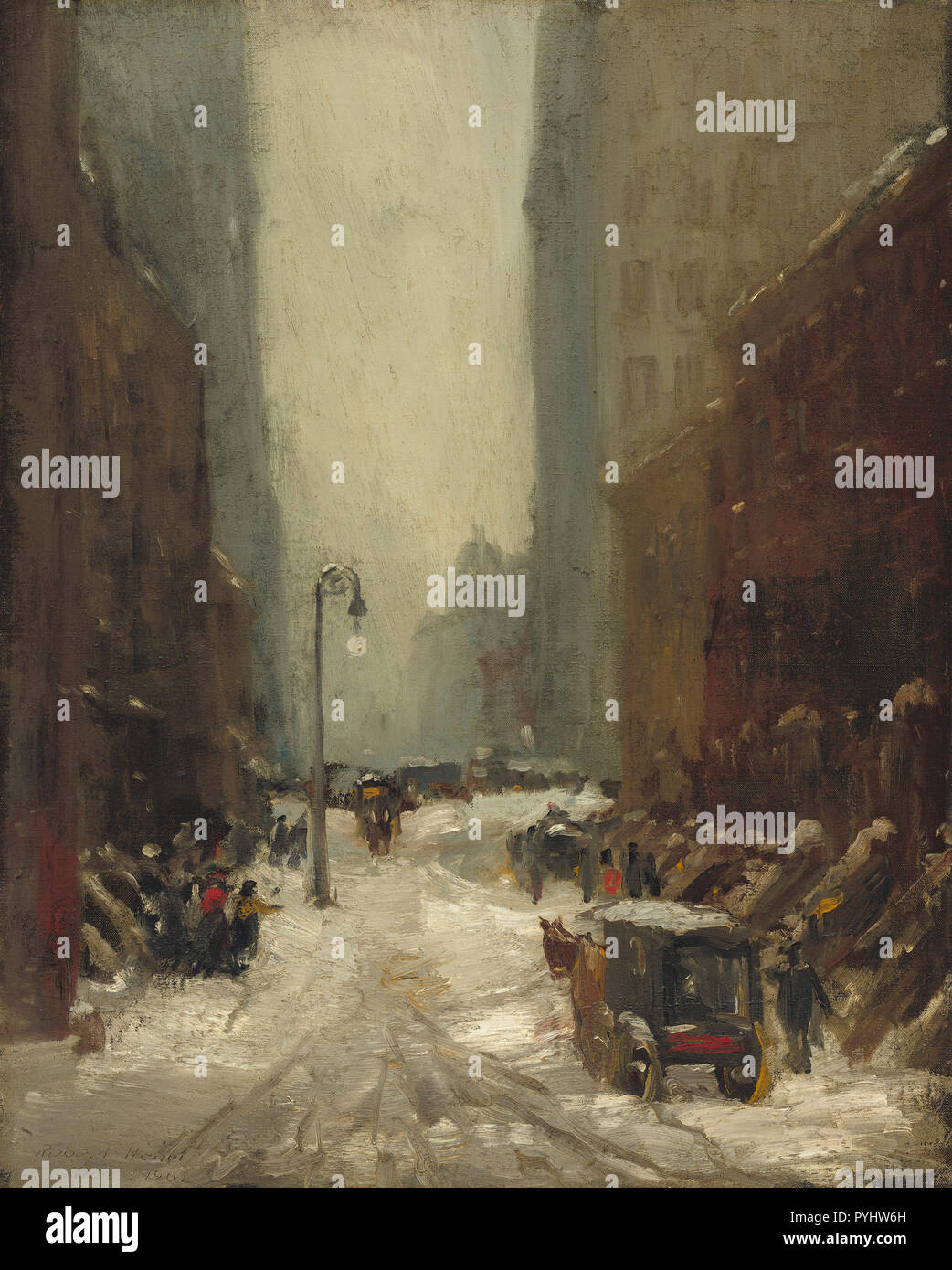 Robert Henri, Schnee in New York, American, 1865-1929, 1902, Öl auf Leinwand, Chester Dale Sammlung Stockfoto