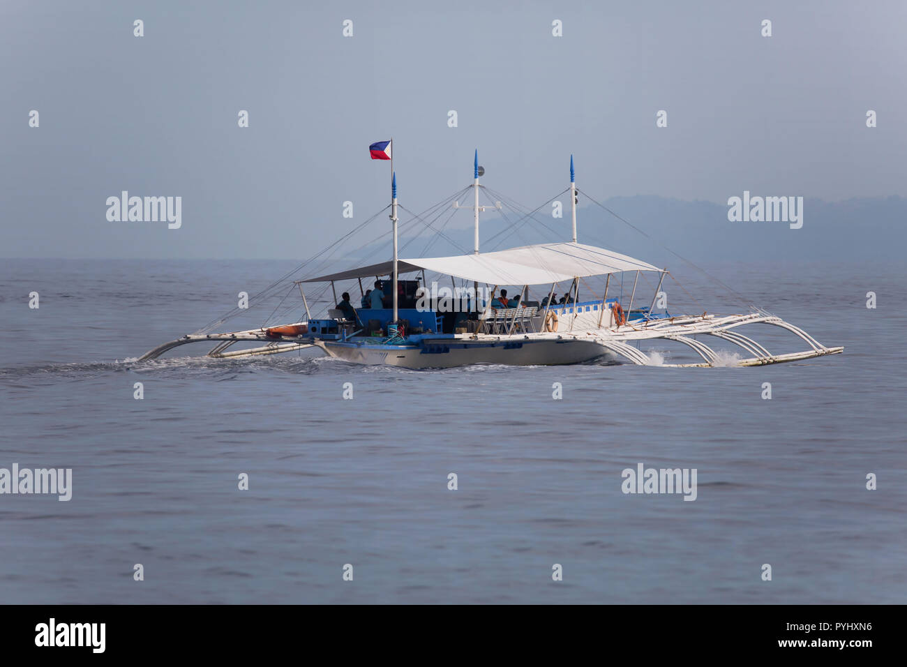 Bootstransfer zu Sumilon Island Cebu Philippinen, Island Beach Resort First class Luxus Stockfoto