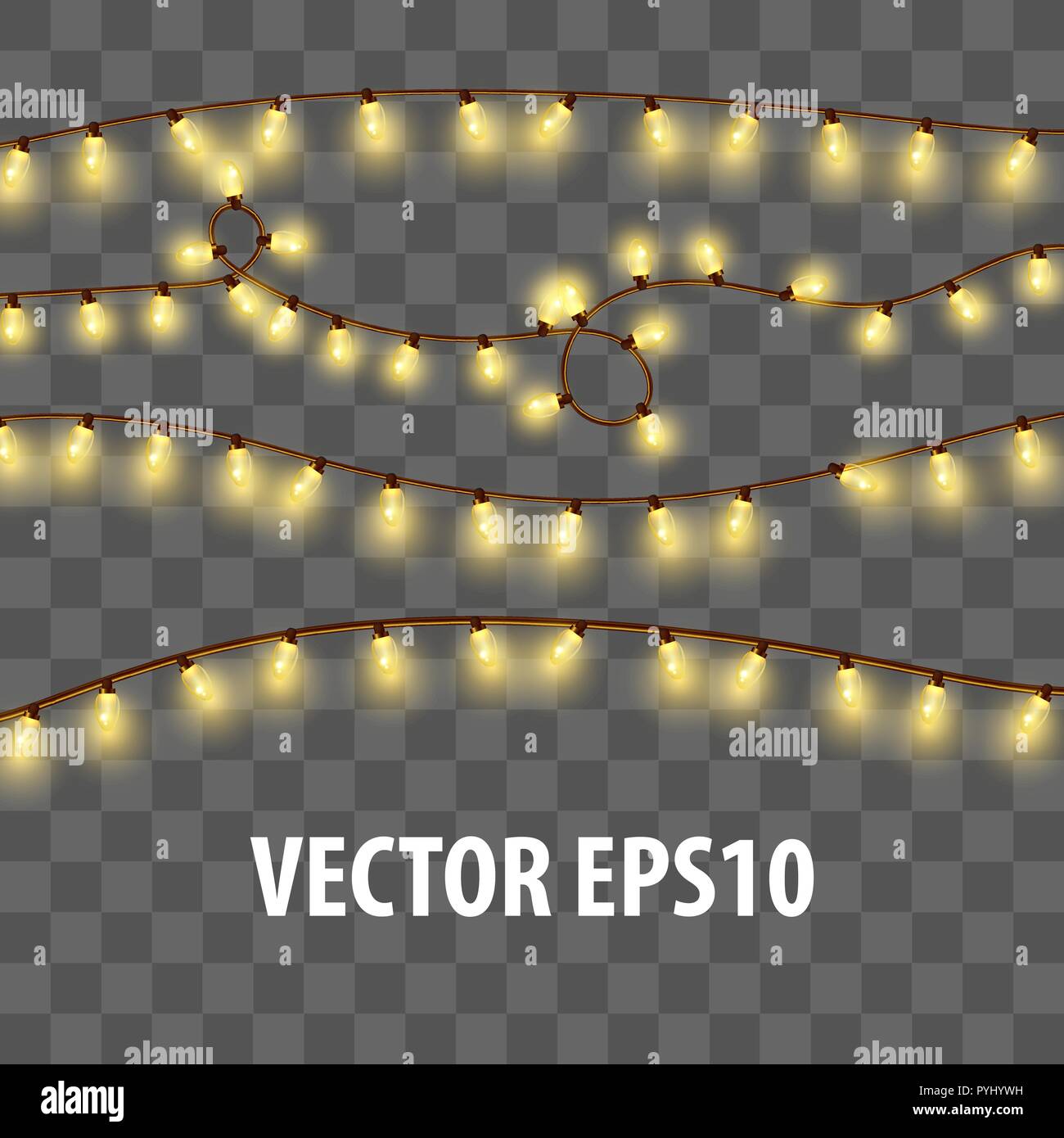 Weihnachten glänzend elektrisches Licht Girlande 3d realistische Stock Vektor