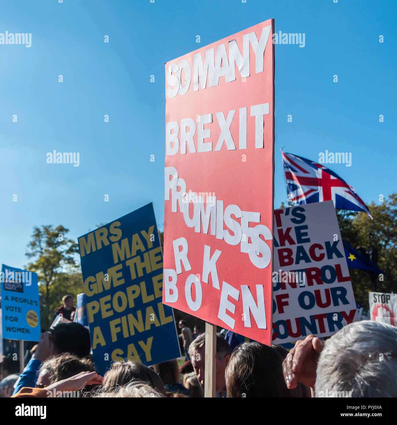 März für eine Abstimmung und gegen Brexit in London Stockfoto
