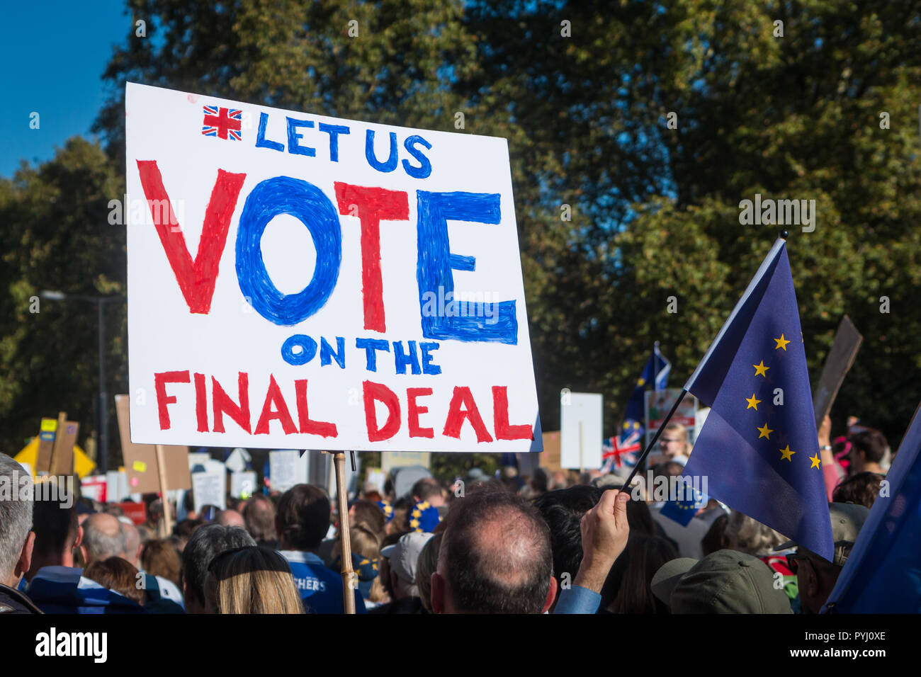 März für eine Abstimmung und gegen Brexit in London Stockfoto