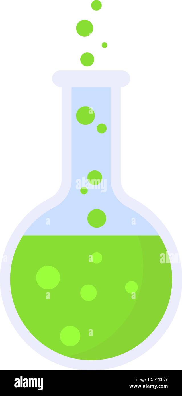 Kochen grüne Flasche Symbol, flacher Stil Stock Vektor