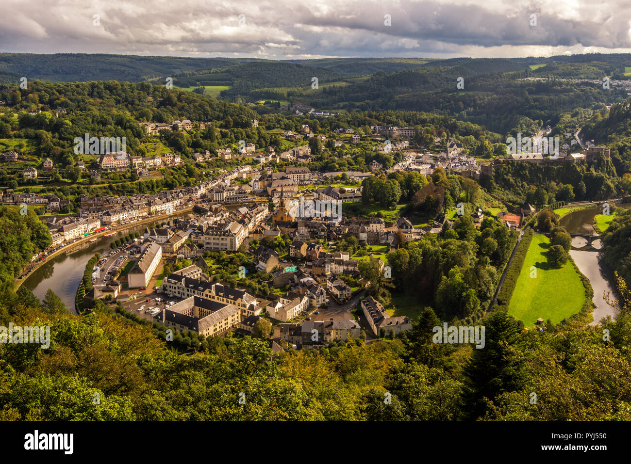 Bouillon belgium view town river Fotos und Bildmaterial in hoher