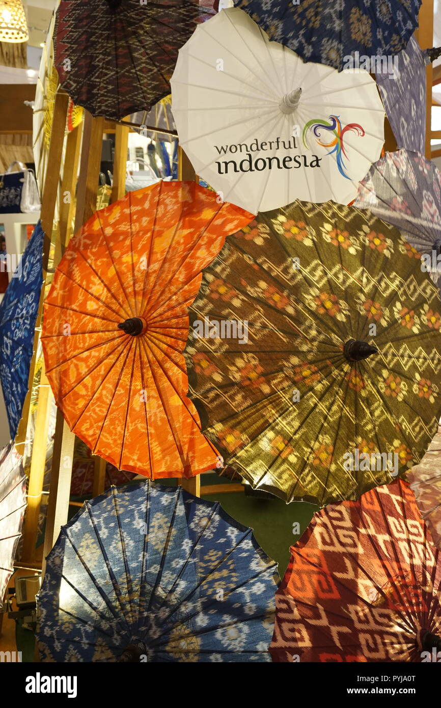 Traditionelle indonesische Sonnenschirme Stockfoto