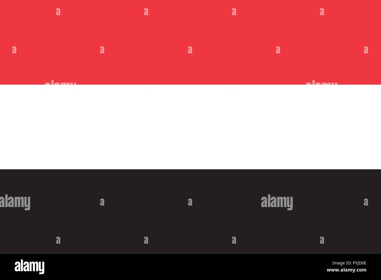 Vektor Bild für Jemen Flagge. Auf der Grundlage der Offiziellen und dem genauen Jemenitischen Flagge Abmessungen (3:2) & Farben (032C, Weiß und Schwarz) Stock Vektor