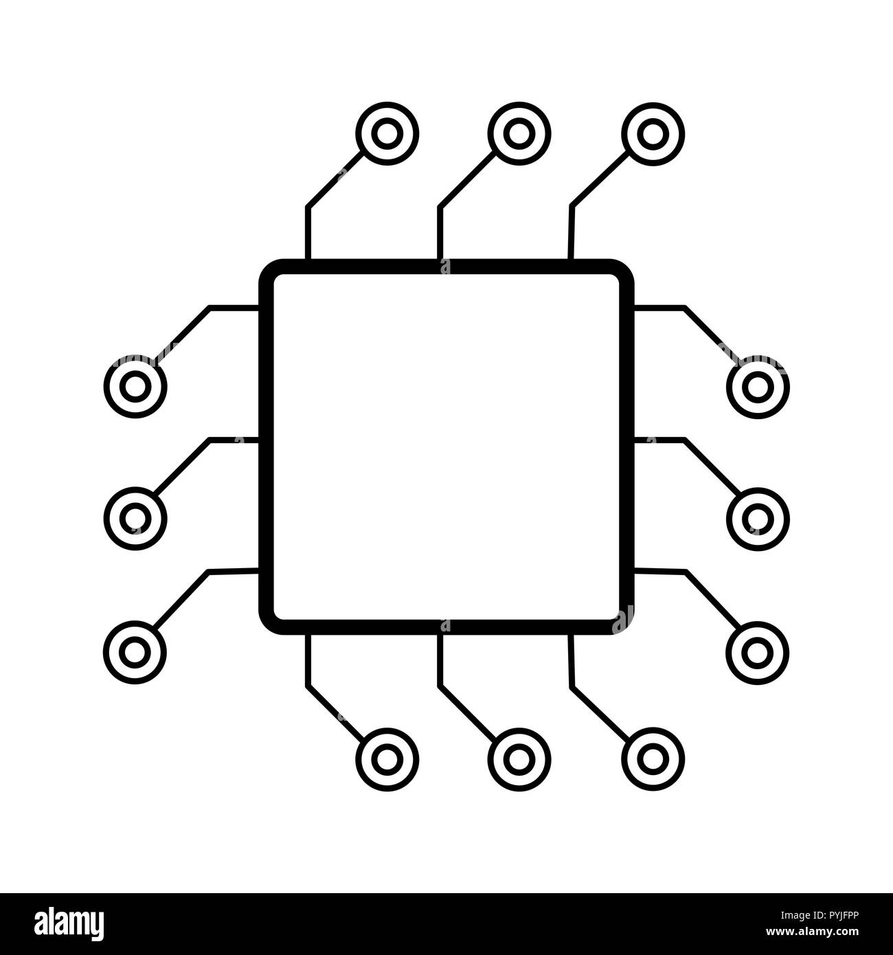 Computer Chip Symbol. Zubehör für digitale Geräte Stock Vektor