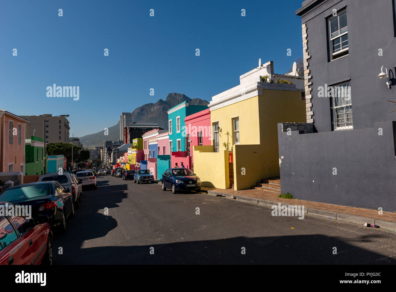 Farbige Häuser, Kapstadt, Südafrika Stockfoto