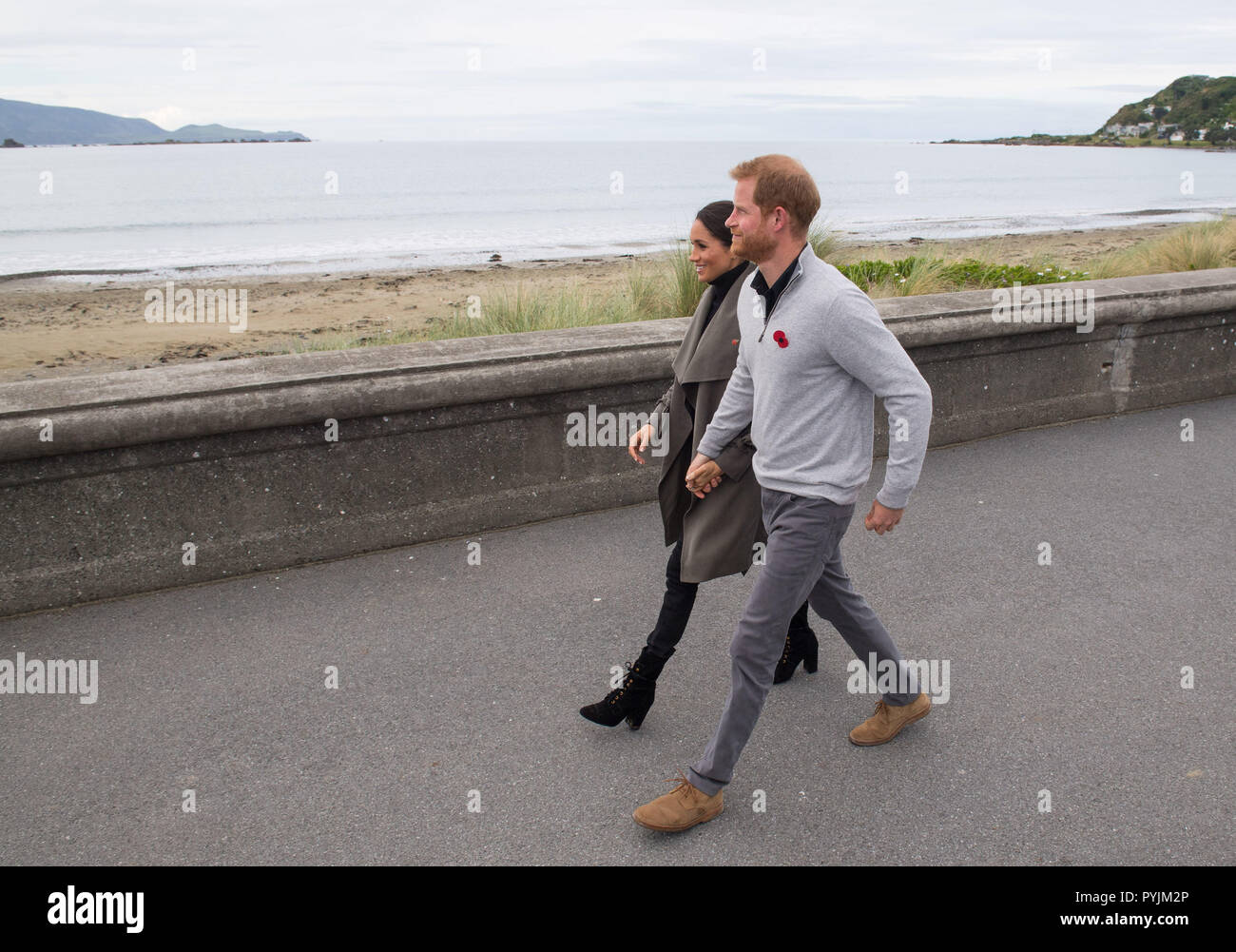 Der Herzog und die Herzogin von Sussex in Wellington, Neuseeland, am zweiten Tag der Tour ist das königliche Paar von Neuseeland. Stockfoto