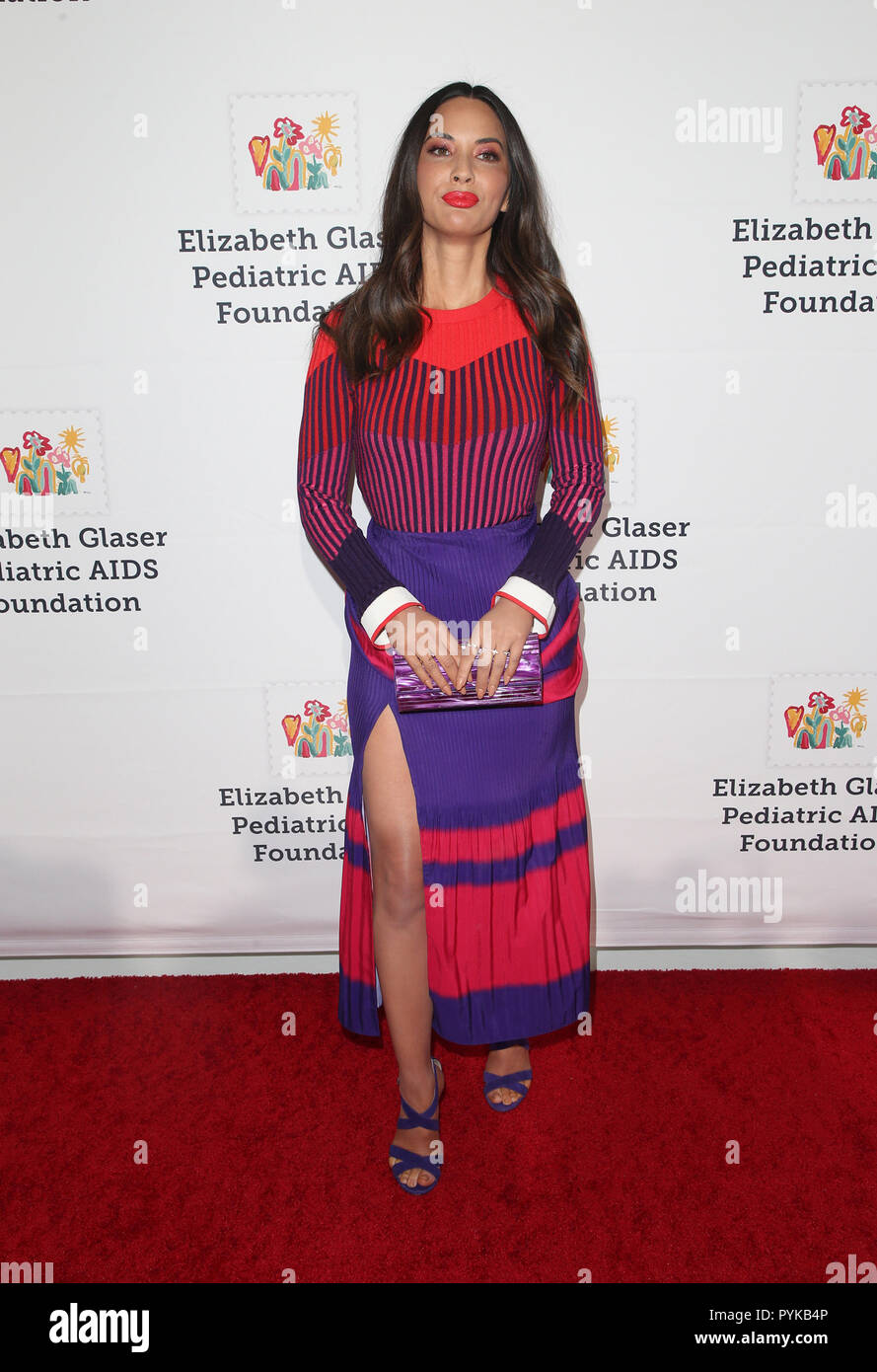 Culver City, CA, USA. 28 Okt, 2018. 28. Oktober 2018 - Culver City, Kalifornien - Olivia Munn, zum 30-jährigen Jubiläum Elizabeth Glaser Pediatric Aids Foundation, eine Zeit für Helden Familie Festival gehalten an Smashbox Studios. Photo Credit: Faye Sadou/AdMedia Credit: Faye Sadou/AdMedia/ZUMA Draht/Alamy leben Nachrichten Stockfoto