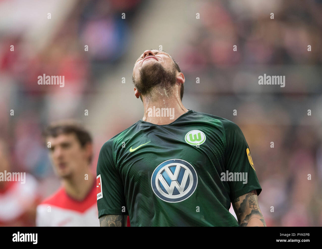 Düsseldorf, Deutschland. 27 Okt, 2018. Daniel GINCZEK (WOB) zählt eine goalchance, Mimik, Gestik, Geste, Fußball 1. Fussballbundesliga, 9. Spieltag Fortuna Düsseldorf (D) - VfL Wolfsburg (WOB) 0:3, am 27.10.2018 in Düsseldorf/Deutschland. ##DFL-Bestimmungen verbieten die Verwendung von Fotografien als Bildsequenzen und/oder quasi-Video## | Verwendung der weltweiten Kredit: dpa/Alamy leben Nachrichten Stockfoto