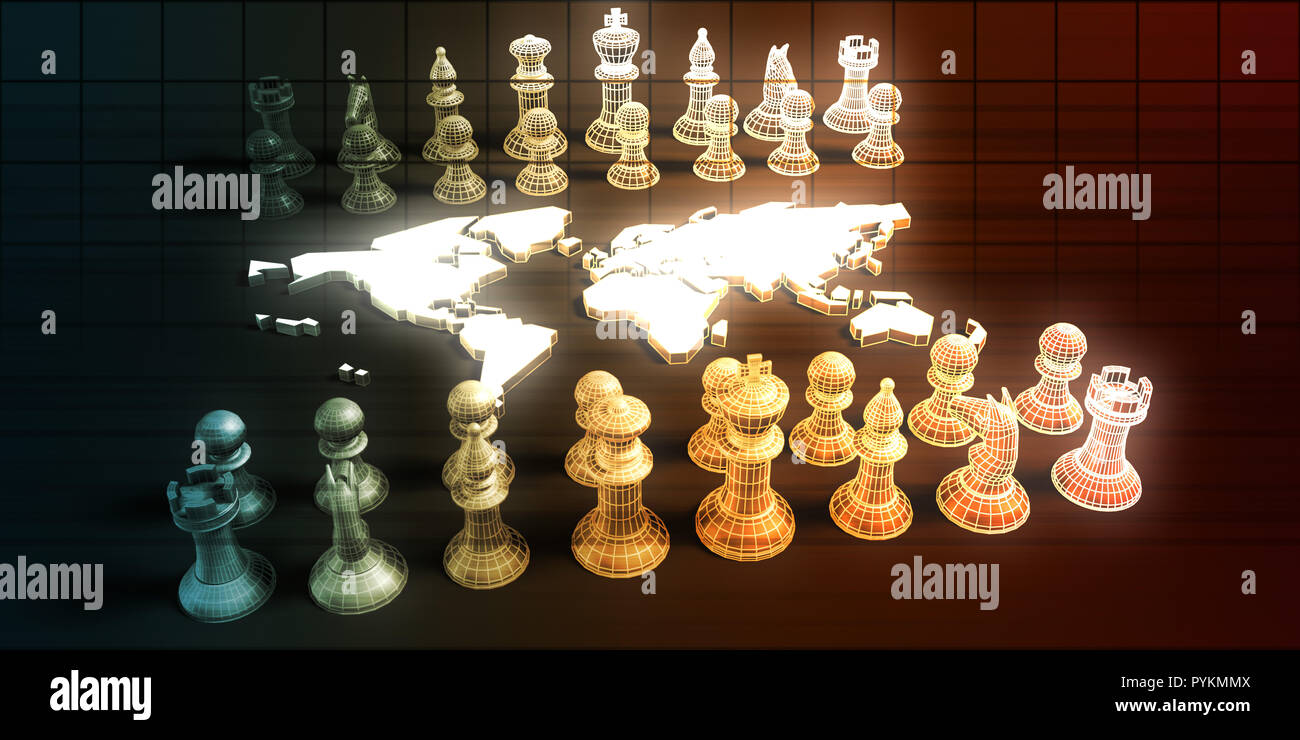 Geschäftstaktiken und Schach Spiel-Analyse-Konzept-Kunst Stockfoto