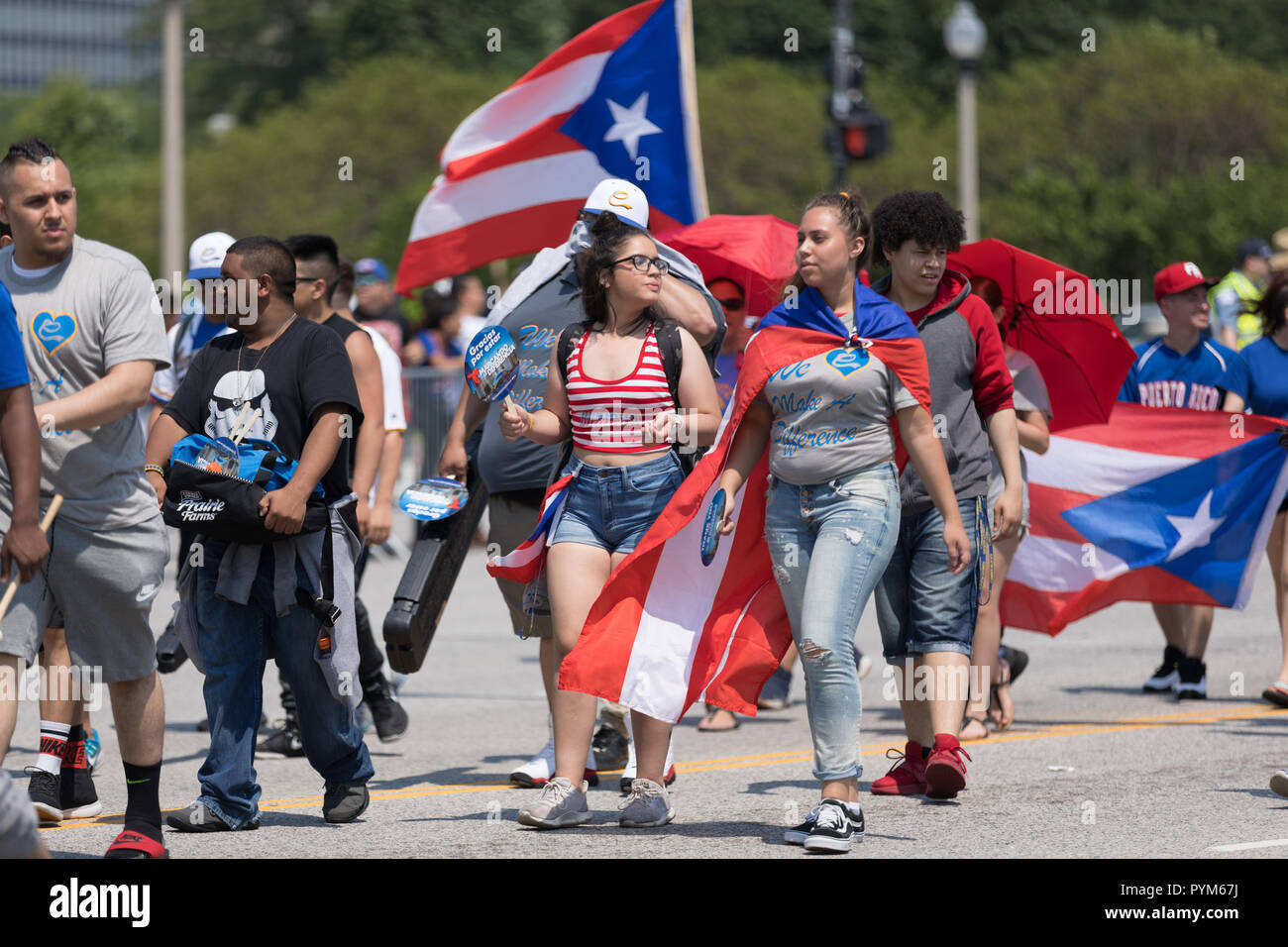 Chicago, Illinois, USA - 16. Juni 2018: Die Puerto Rican Day Parade ...