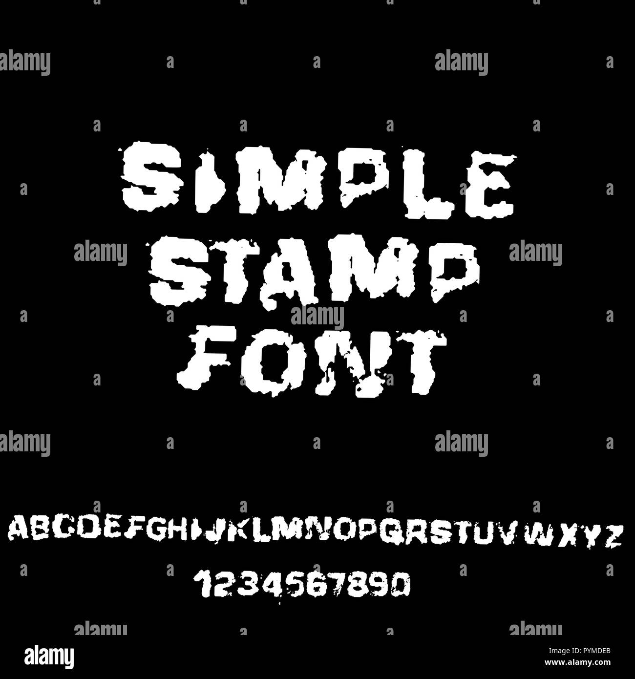 Distressed grunge Alphabet. Stempel Tinte Font. Vector Illustration. Stock Vektor