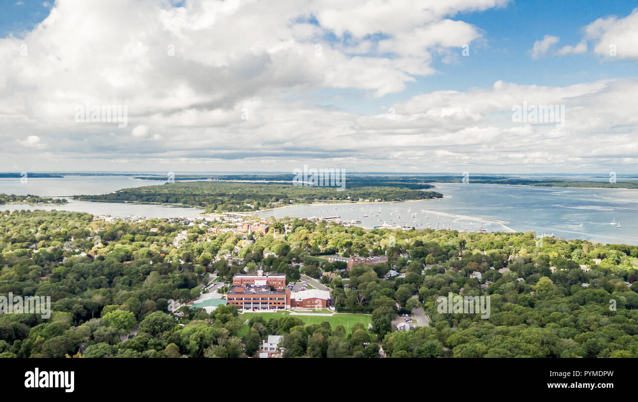 Luftaufnahme der Sag Harbor, NY Stockfoto