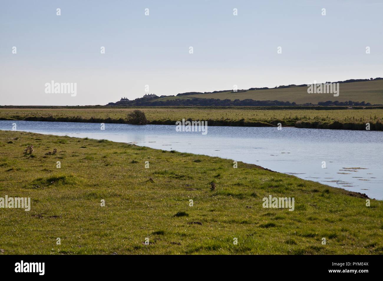 CUCKMERE RIVER FLOOD PLAIN SEAFORD SUSSEX ENGLAND Stockfoto