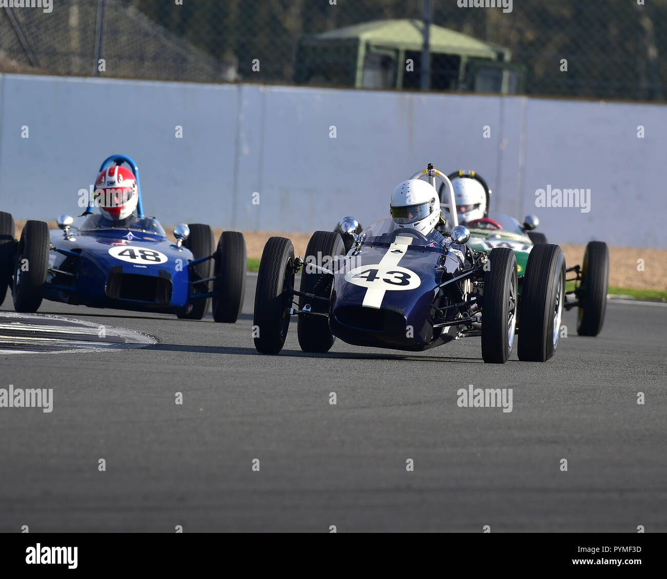 Ian Simmonds, Envoy Mk1, FJHRA, historische Formel Junior hinten Motor, HSCC, Silverstone Endrunden, Silverstone, Oktober 2018, Autos, klassische Rennwagen, Hi Stockfoto