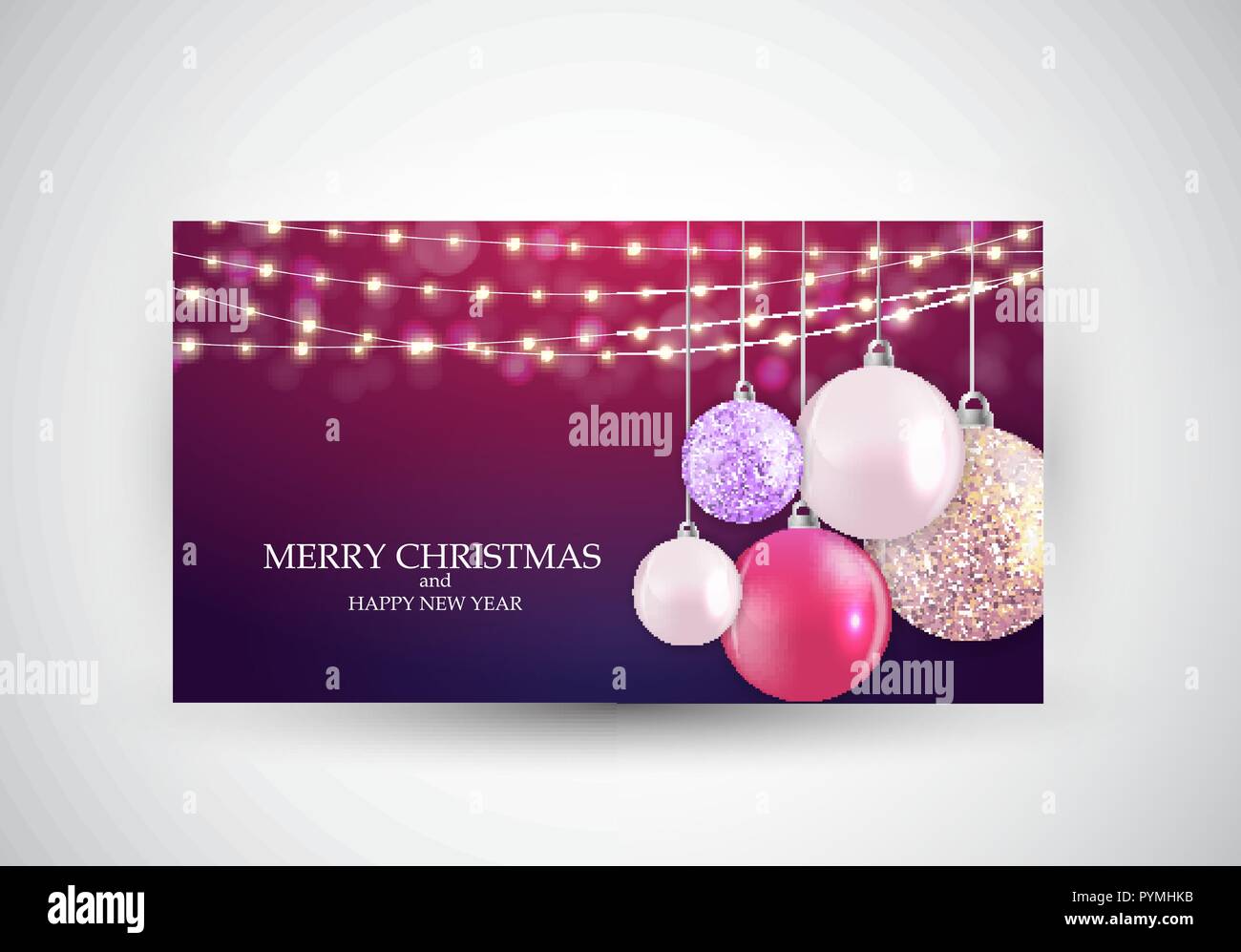 Frohe Weihnachten Karte Vorlage Vector Illustration Stock-Vektorgrafik