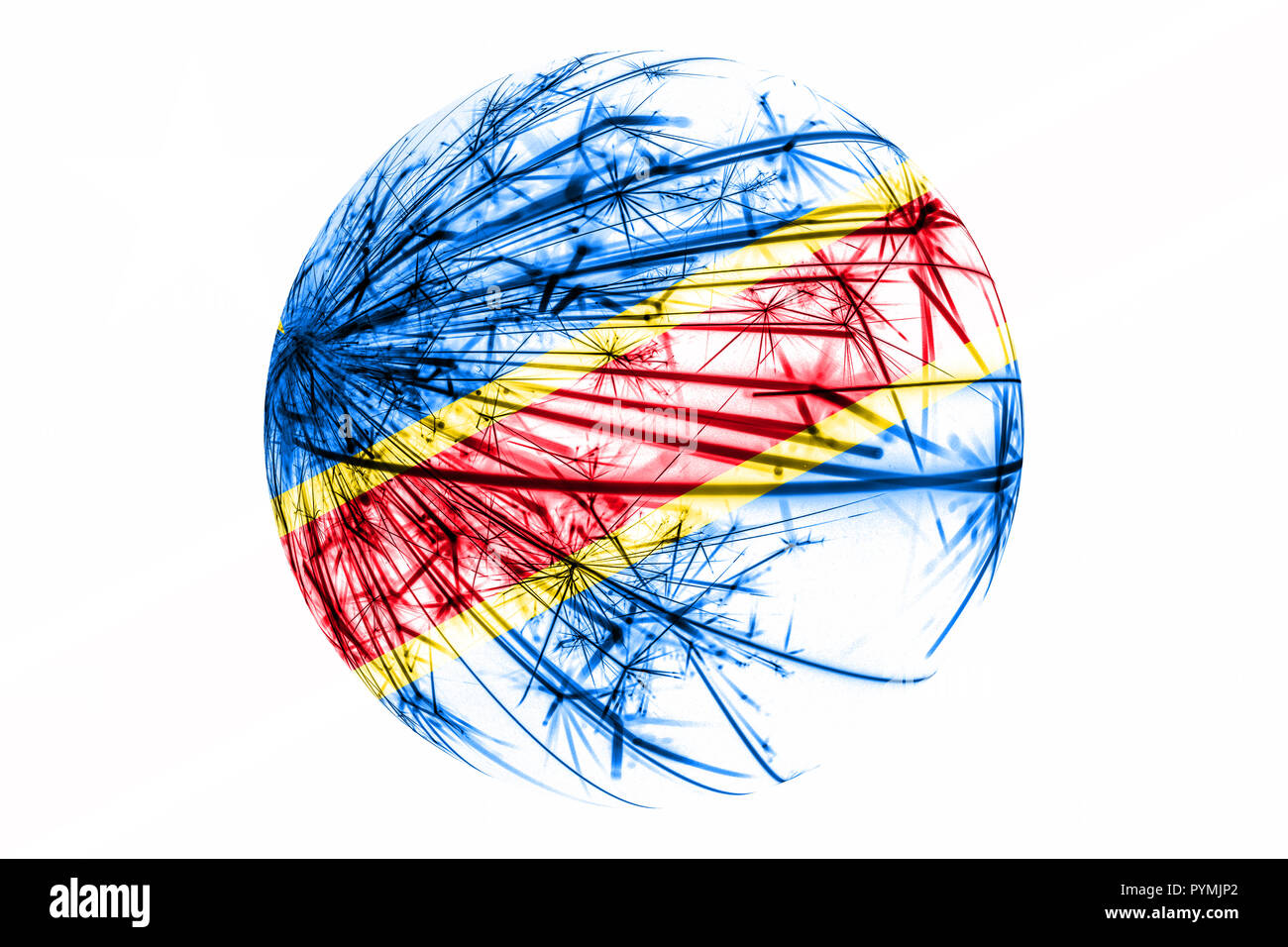 Zusammenfassung der Demokratischen Republik Kongo Sekt Flagge, Christmas Ball Konzept auf weißem Hintergrund Stockfoto