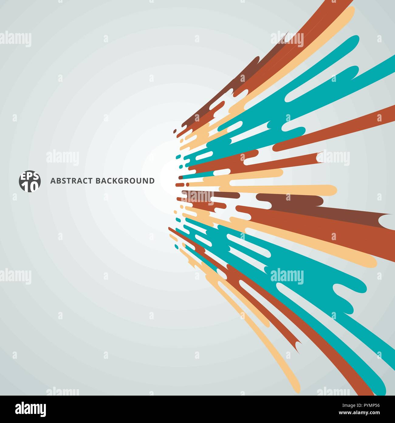 Abstrakte geometrische abgerundeten Linien halftone Übergang Perspektive Bewegung auf weißem Hintergrund. Vector Hintergrund Abbildung Stock Vektor