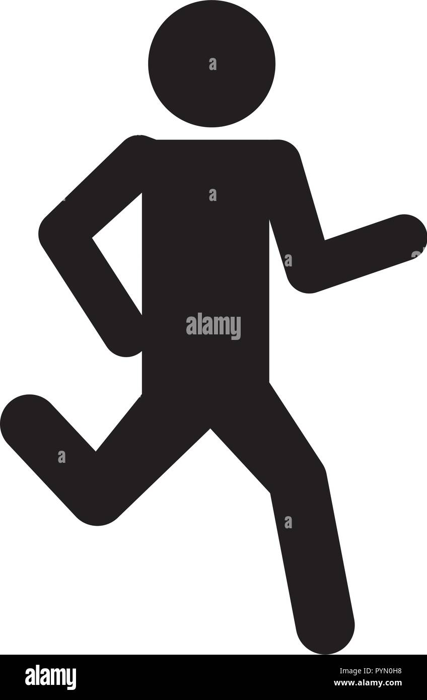 Mann Silhouette mit Charakter Vector Illustration Design Stock Vektor