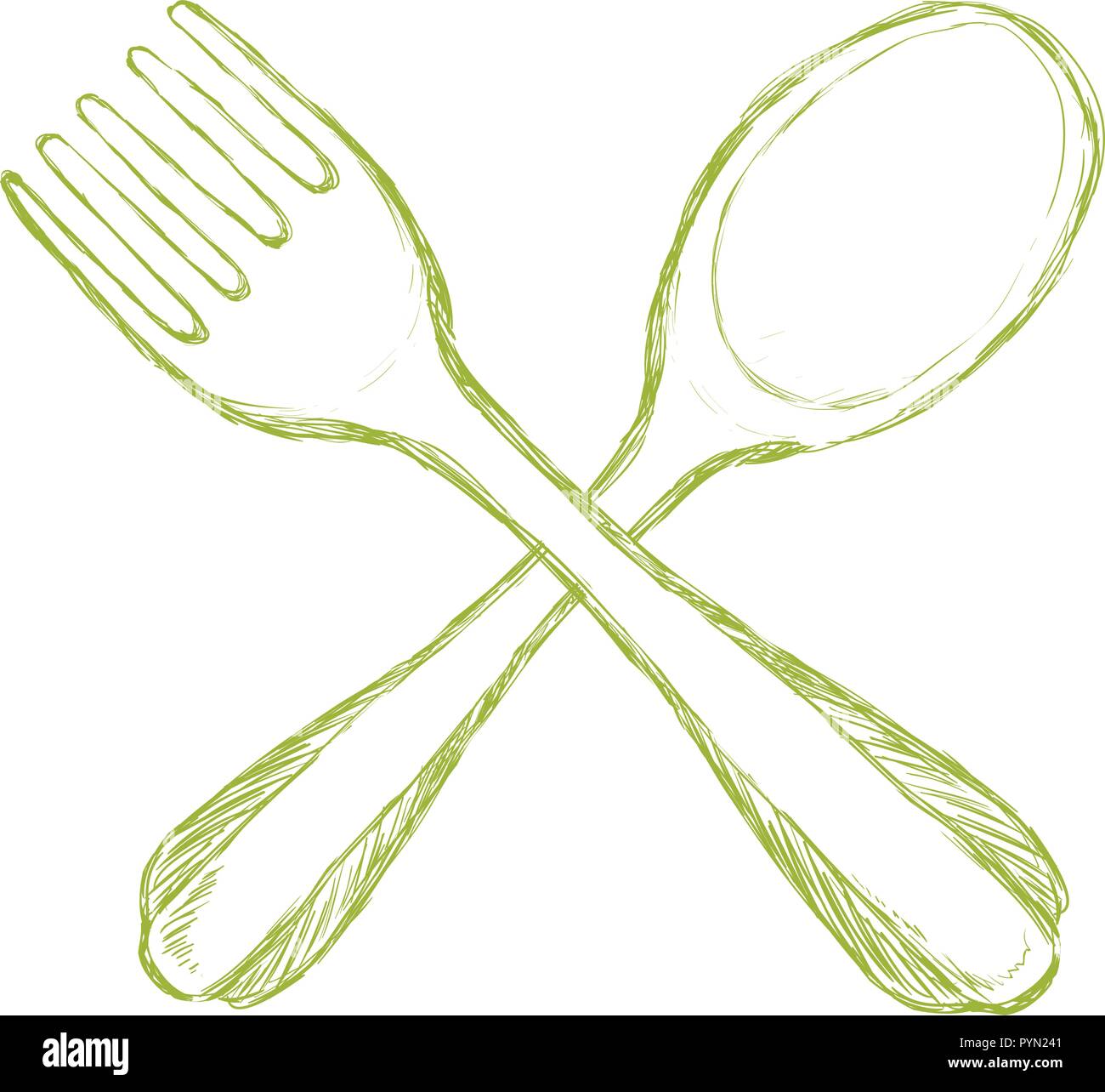 Bestecke Menü Restaurant gezeichnet Vector Illustration Design Stock Vektor
