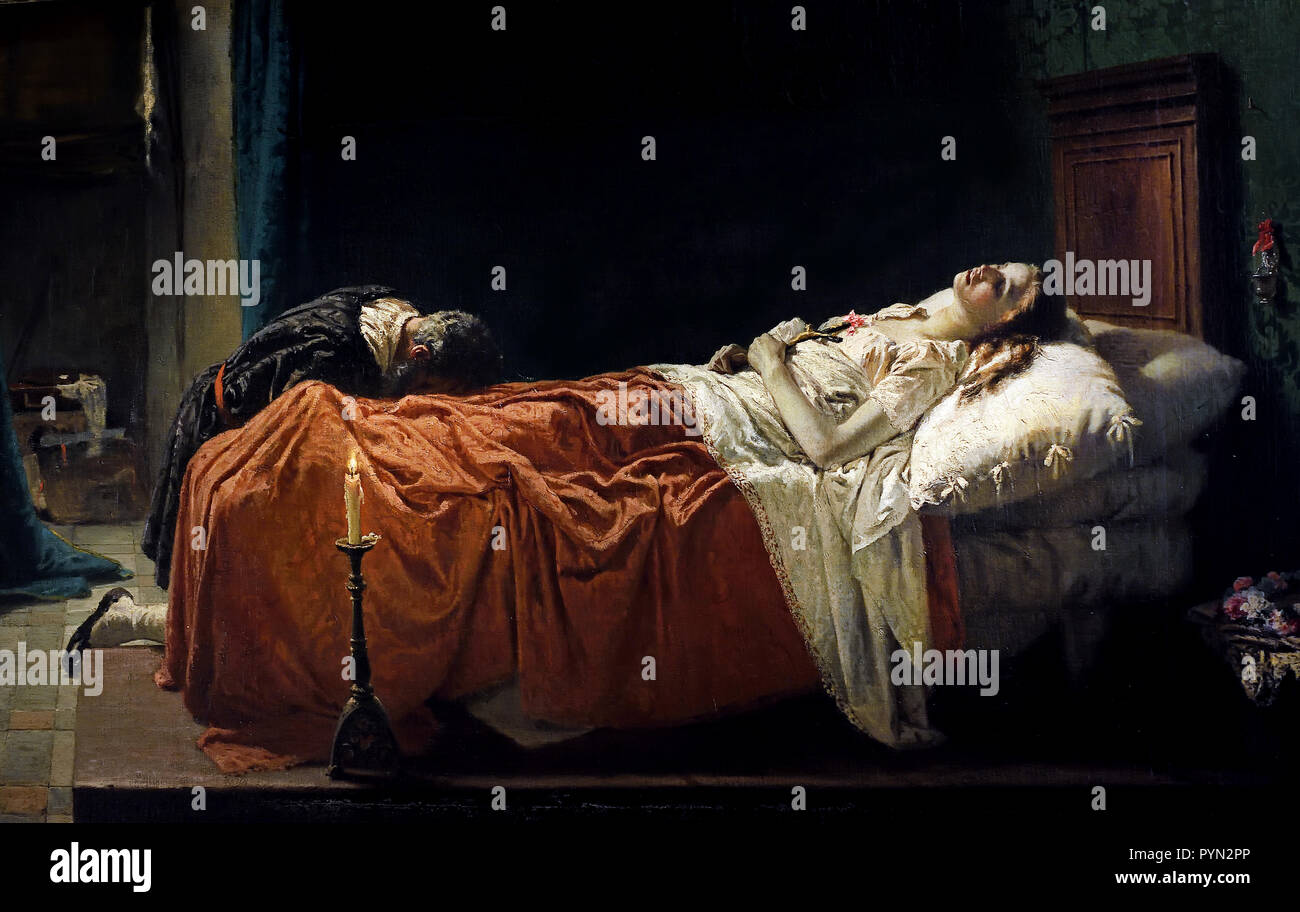 Eleuterio Pagliano (1826-1903) der Tod von Tintoretto Tochter 1861 Italien, Italienisch. Jacopo Tintoretto (richtiger Name Jacopo Comin 1518 - 1594) Jacopo ROBUSTI Stockfoto