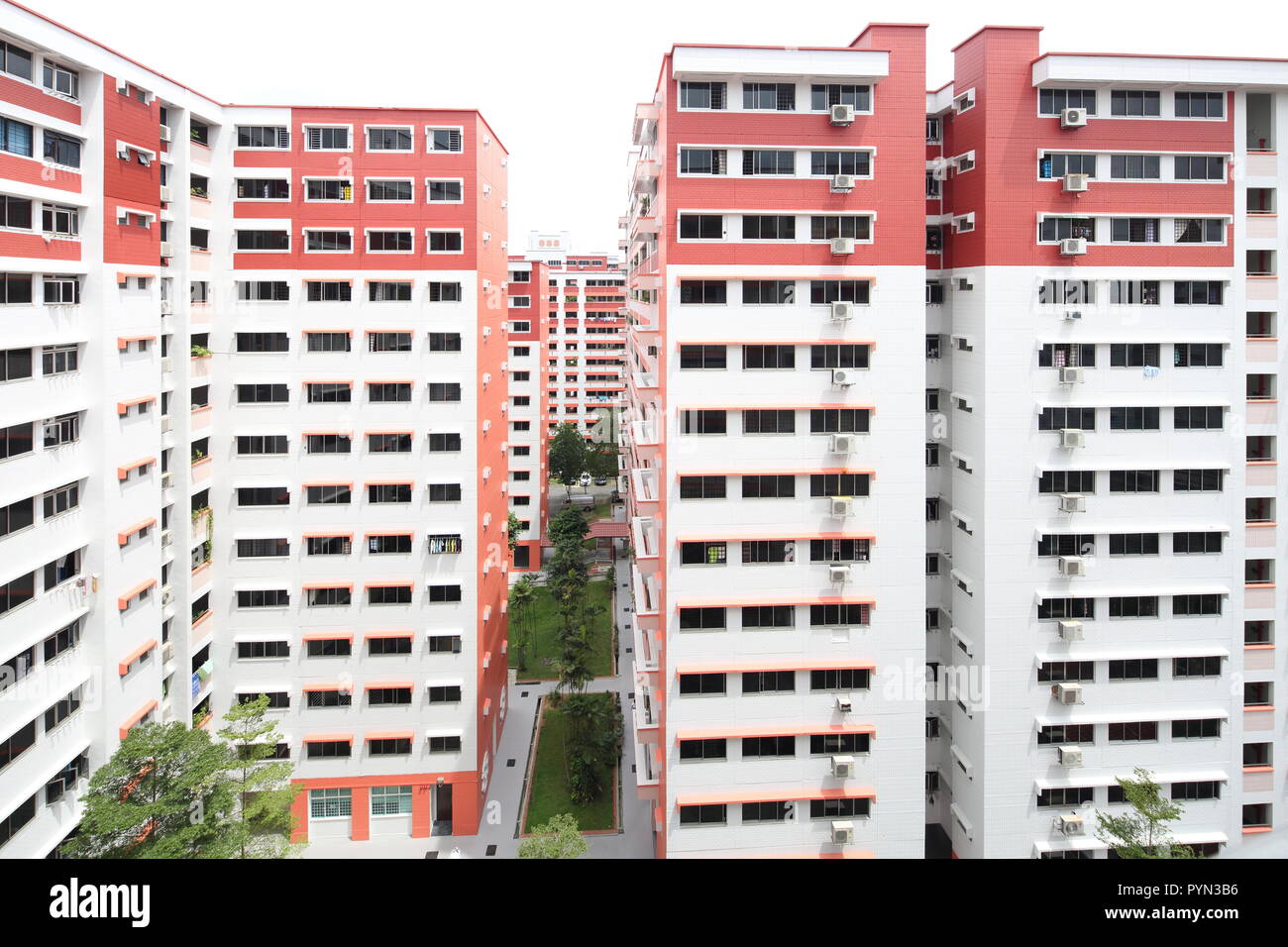 Architekturdesign öffentlicher Häuser in Singapur für Singapurer, die in Singapur leben. Stockfoto