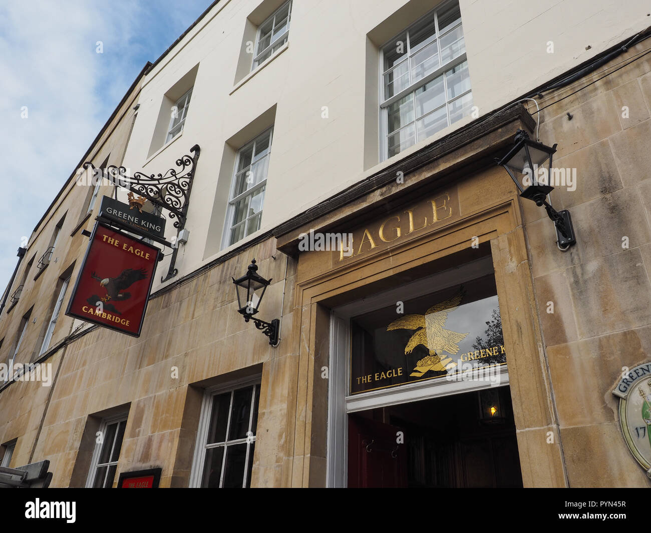 CAMBRIDGE, UK - ca. Oktober 2018: Der Adler Pub, wo DNA-Entdeckung 1953 durch Wissenschaftler der Cavendish Labors angekündigt wurde Stockfoto