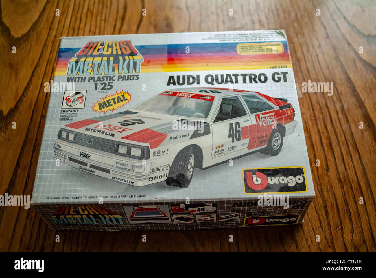 1980er Audi Toy Car Kit Stockfoto
