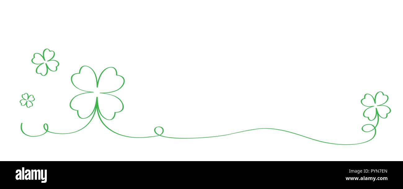 Hand zeichnen Symbol grün Kleeblatt Rand auf weißem Hintergrund Vektor-illustration EPS 10 isoliert Stock Vektor