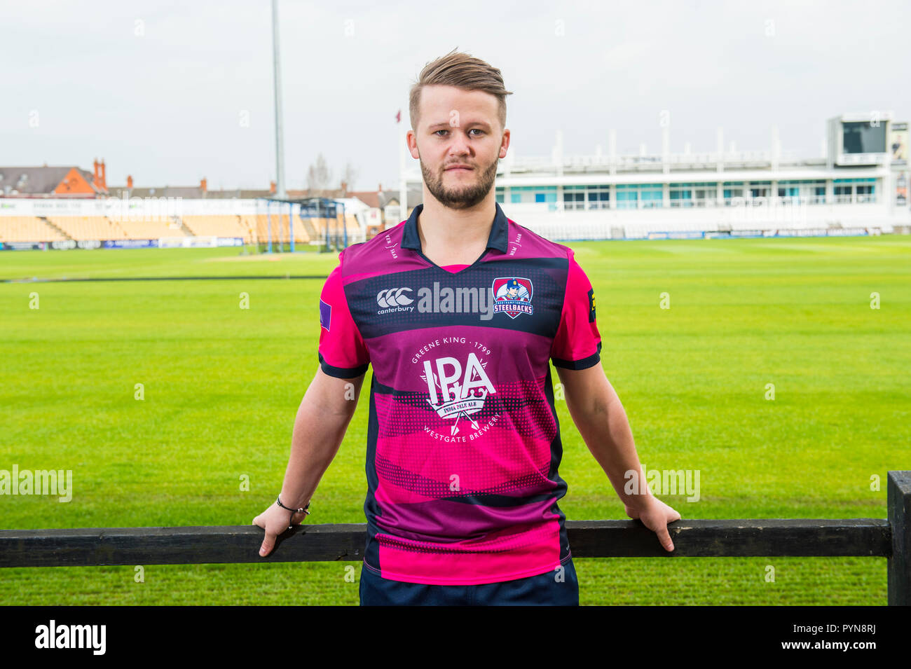 English cricketer, Ben Duckett, die für Northamptonshire spielt. © Lucy Junge 2018 07799118984 www.Lucyyounguk@gmail.com lucyyoungphotos.co.uk Stockfoto