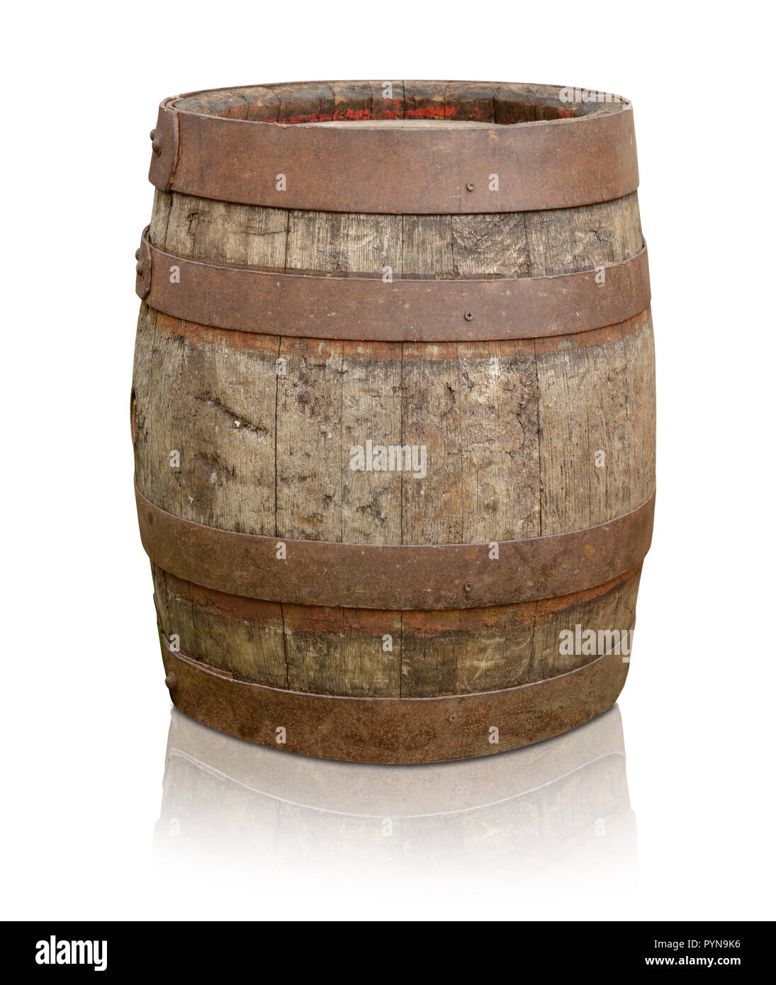 Barrel whiskey Fässern Wein Bier Alkohol lieferbar Warenkorb Stockfoto