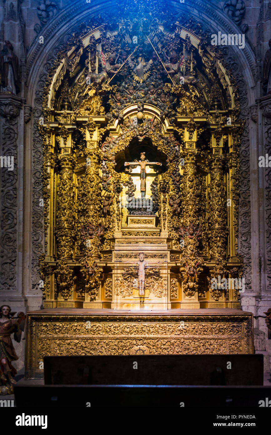 Kapelle der Christus der Schlachten. Die neue Kathedrale ist, zusammen mit der alten Kathedrale, eines der beiden Kathedralen von Salamanca, Castilla y Leon, S Stockfoto