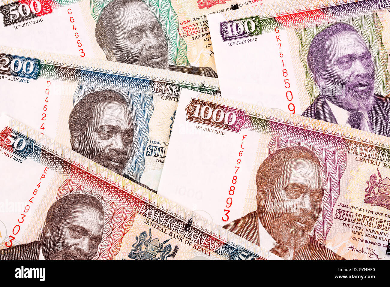 Kenianische Geld, einen geschäftlichen Hintergrund Stockfoto