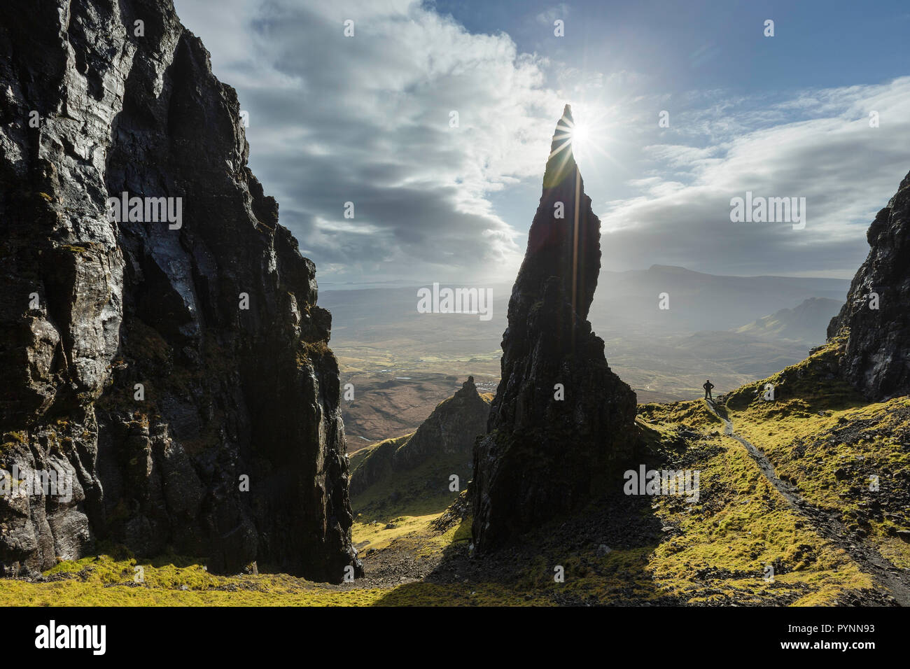 Die Nadel, Quiraing, trotternish Halbinsel, Isle of Skye, Schottland Stockfoto